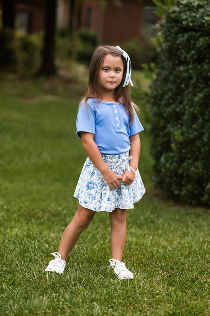 Blue Pointelle Top *Pre-Order*