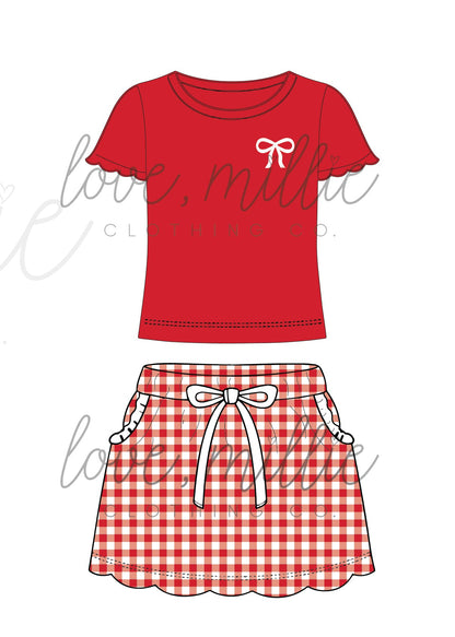 Red & White Game Day Isla Skort Set  *Pre-Order*