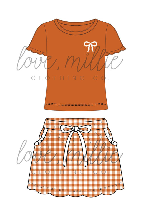 Burnt Orange & White Game Day Isla Skort Set  *Pre-Order*