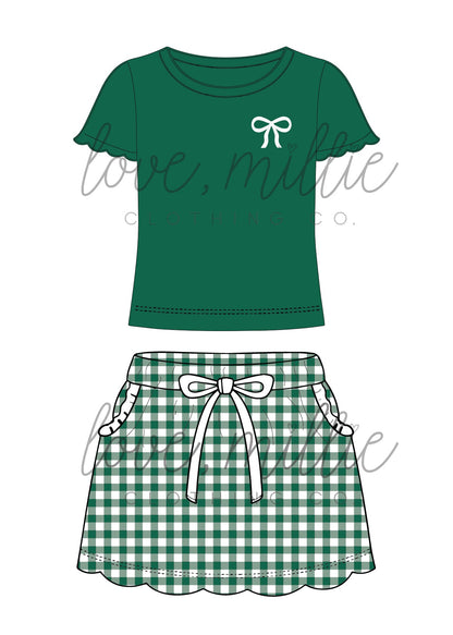 Green & White Game Day Isla Skort Set  *Pre-Order*