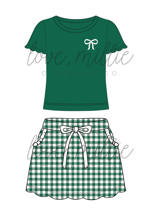 Green & White Game Day Isla Skort Set  *Pre-Order*