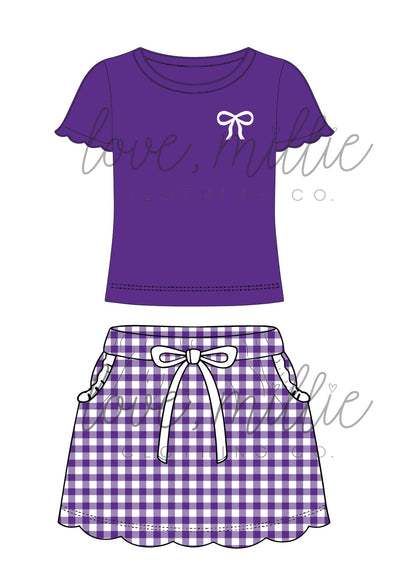 Purple & White Game Day Isla Skort Set  *Pre-Order*