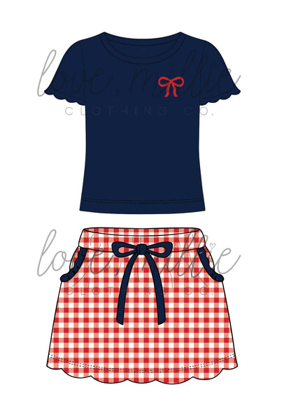 Navy & Red Game Day Isla Skort Set  *Pre-Order*