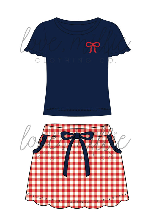 Navy & Red Game Day Isla Skort Set  *Pre-Order*