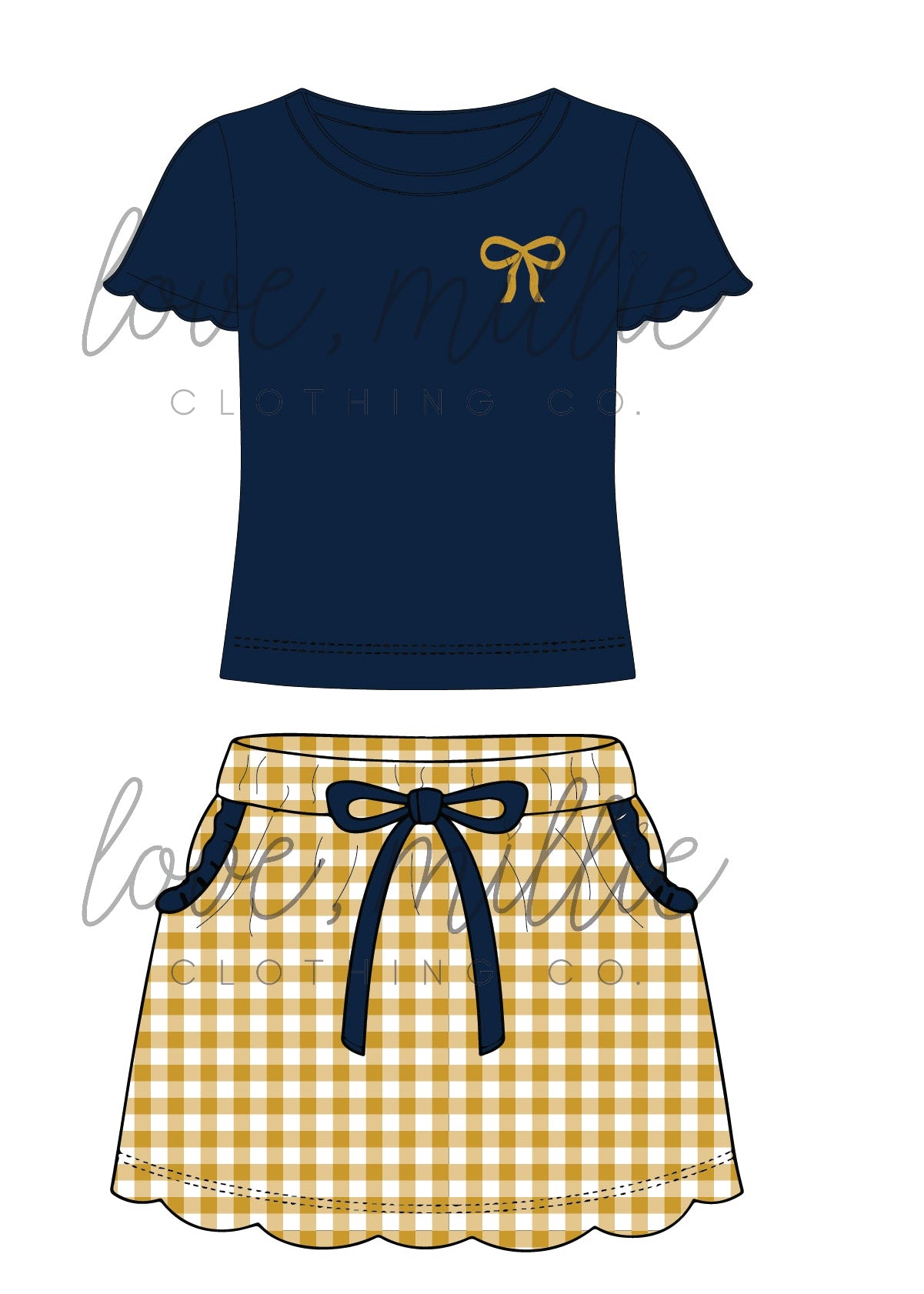 Navy & Gold Game Day Isla Skort Set  *Pre-Order*
