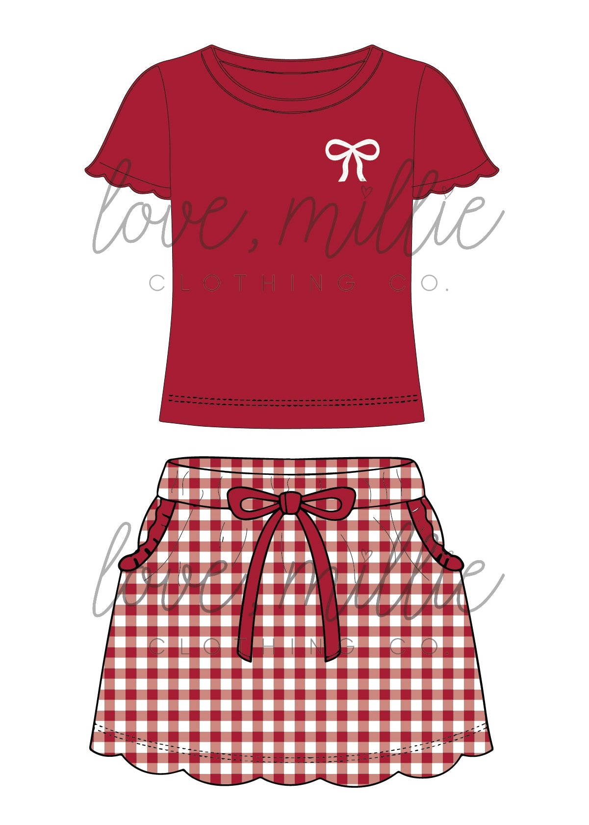 Crimson & White Game Day Isla Skort Set  *Pre-Order*
