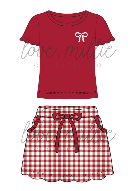 Crimson & White Game Day Isla Skort Set  *Pre-Order*