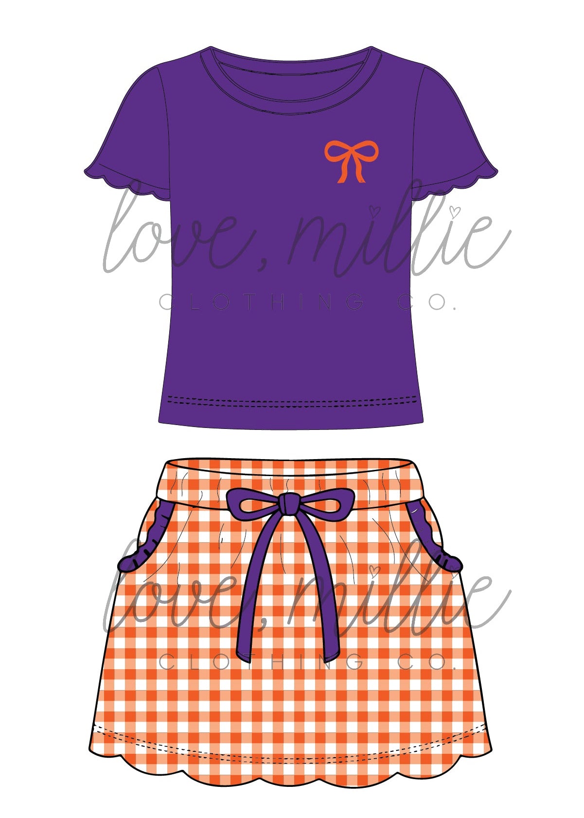 Purple & Orange Game Day Isla Skort Set  *Pre-Order*