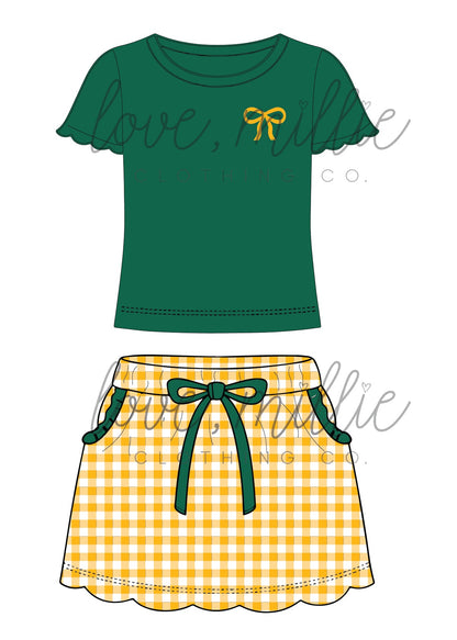 Green & Yellow Game Day Isla Skort Set  *Pre-Order*