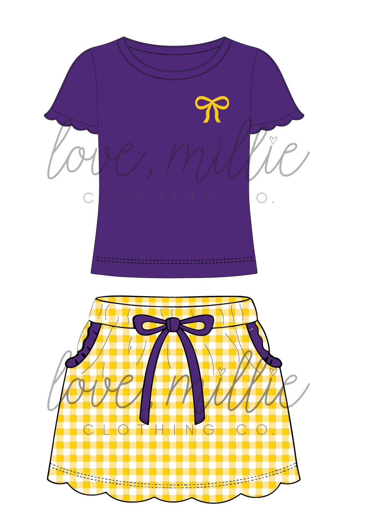 Purple & Yellow Game Day Isla Skort Set *Pre-Order*