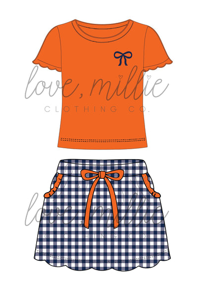 Orange & Navy Game Day Isla Skort Set *Pre-Order*