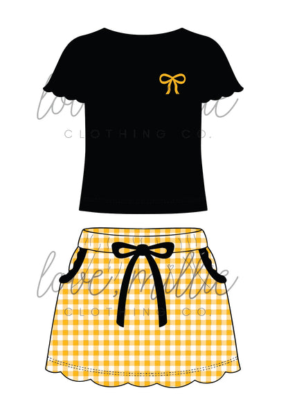 Black & Yellow Game Day Isla Skort Set *Pre-Order*