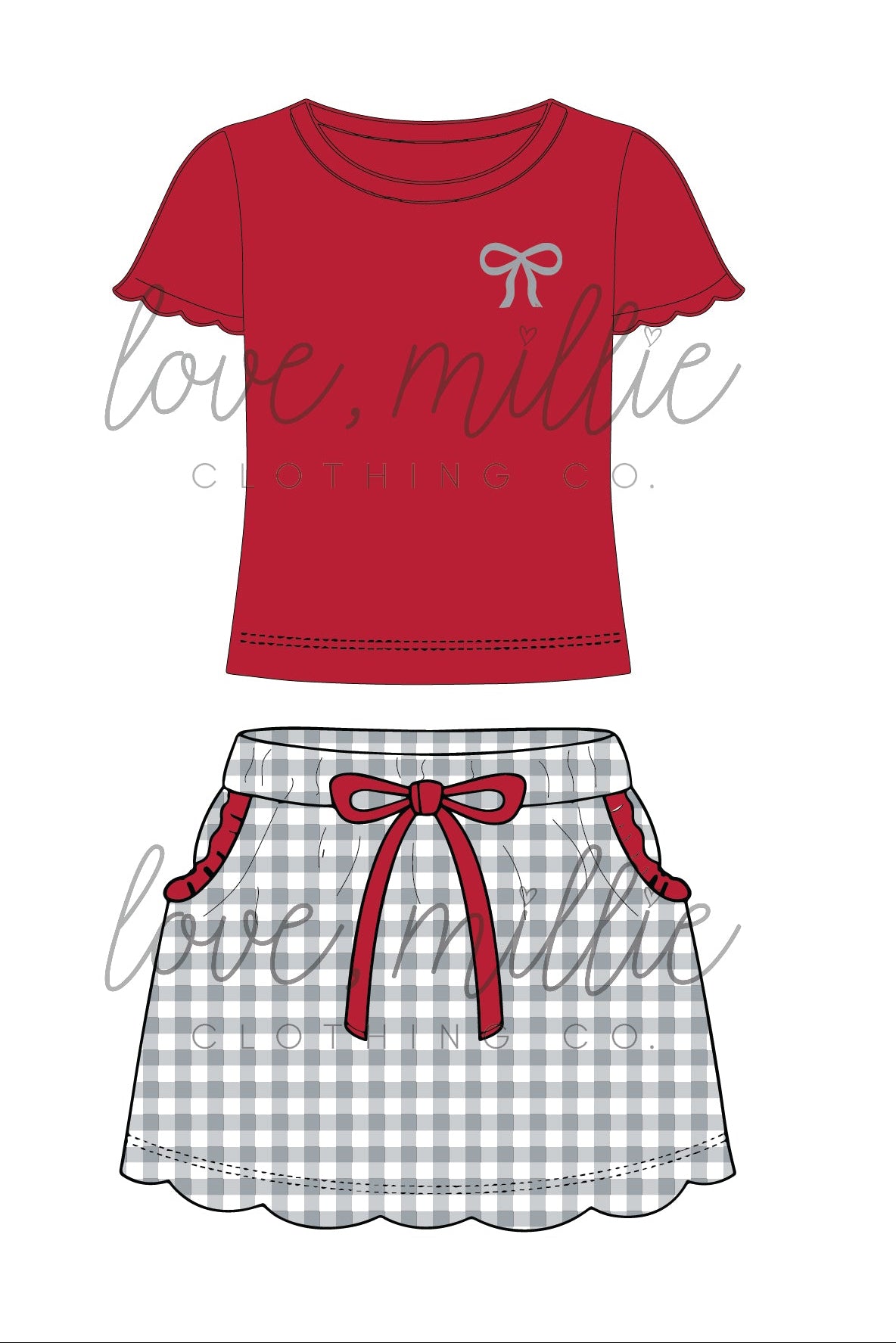 Scarlet & Gray Game Day Isla Skort Set *Pre-Order*