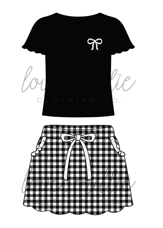 Black & White Game Day Isla Skort Set  *Pre-Order*