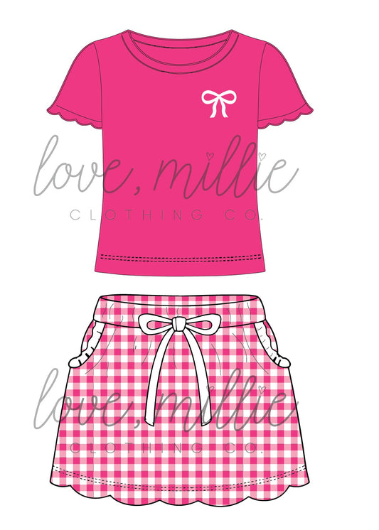 Pink & White Game Day Isla Skort Set  *Pre-Order*