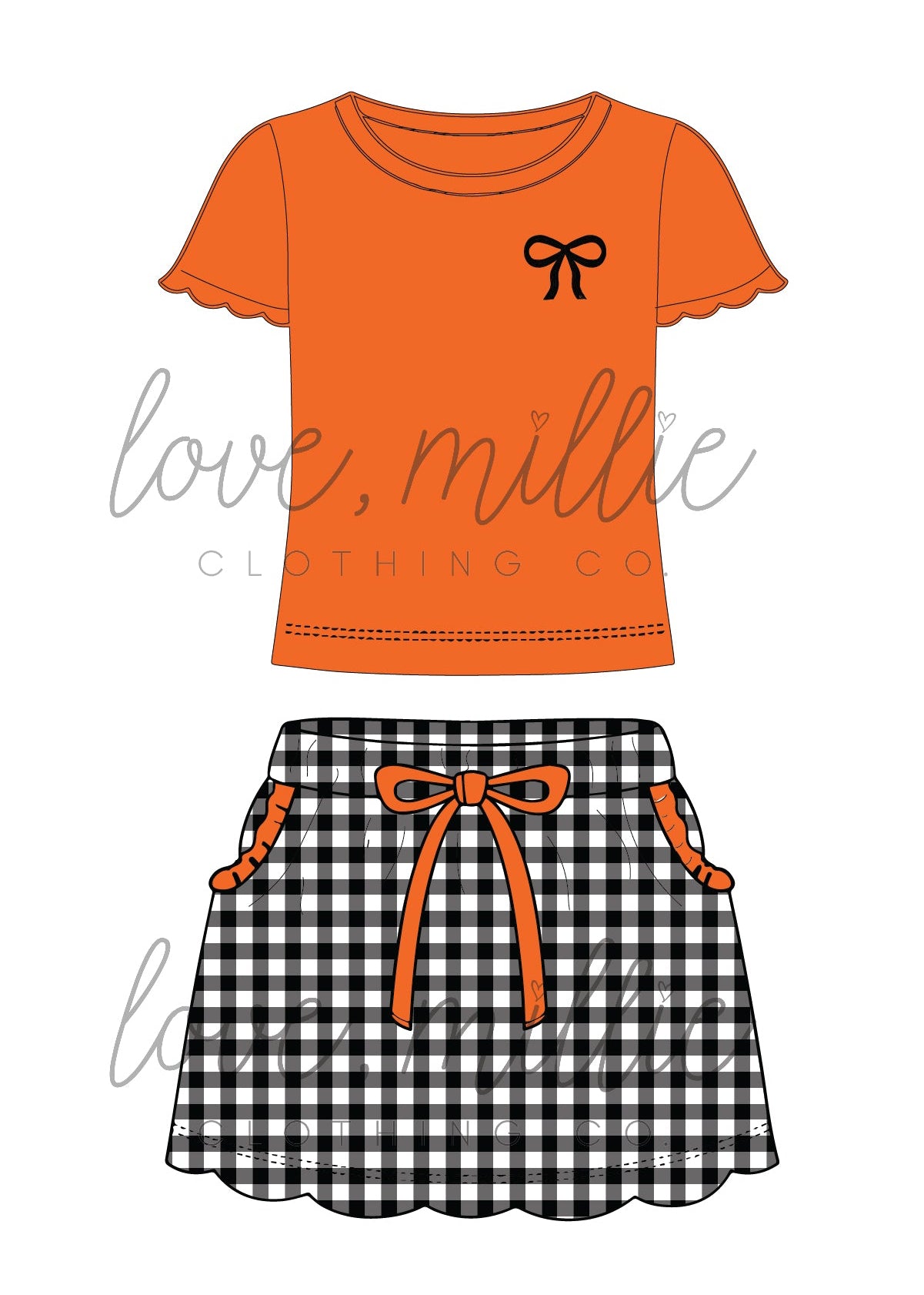 Orange & Black Game Day Isla Skort Set *Pre-Order*