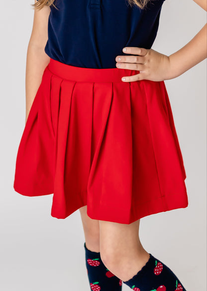 Red Pleated Skort