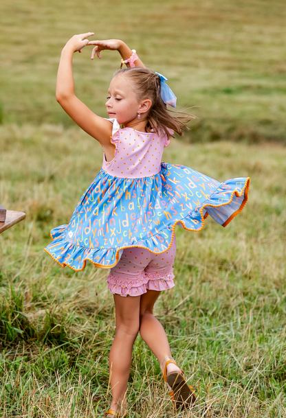 Polka Dot Pink Ruffle Shorts