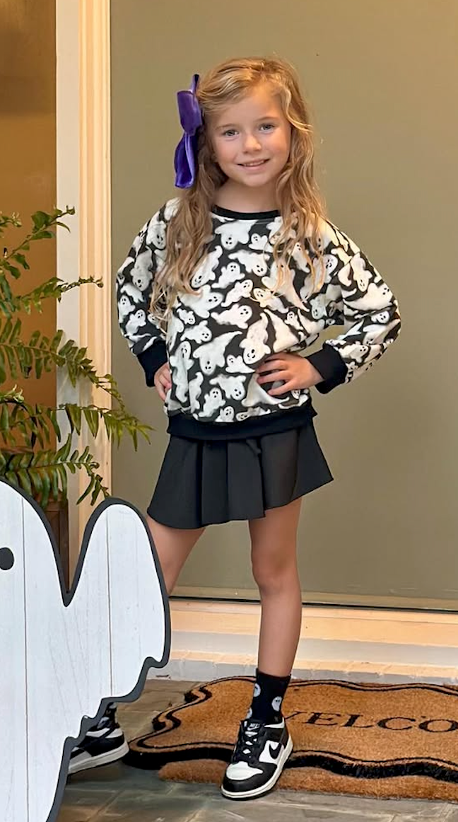 Game Day Black Athleisure Skort