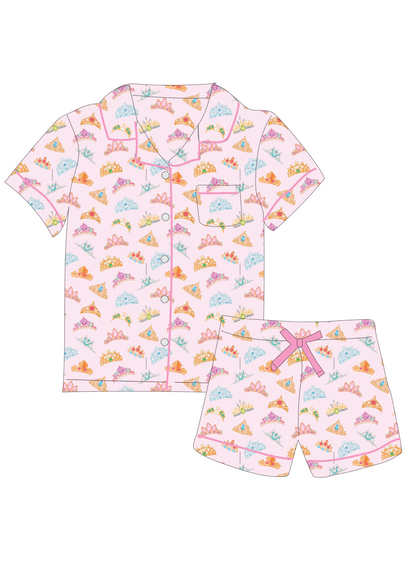 Princess Crowns Button Down Lounge Set  *Pre-Order*