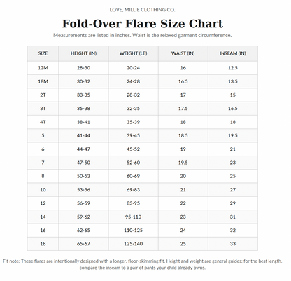 Fold-Over Relaxed Flare Leggings *Pre-Order*