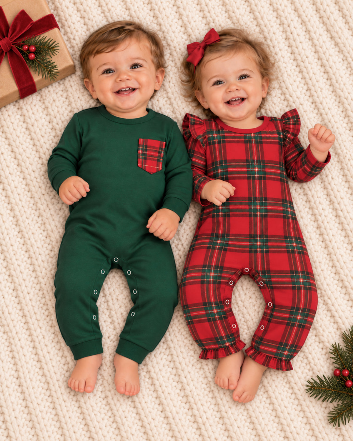 Yuletide Plaid Girls Ruffle Romper *Pre-Order*