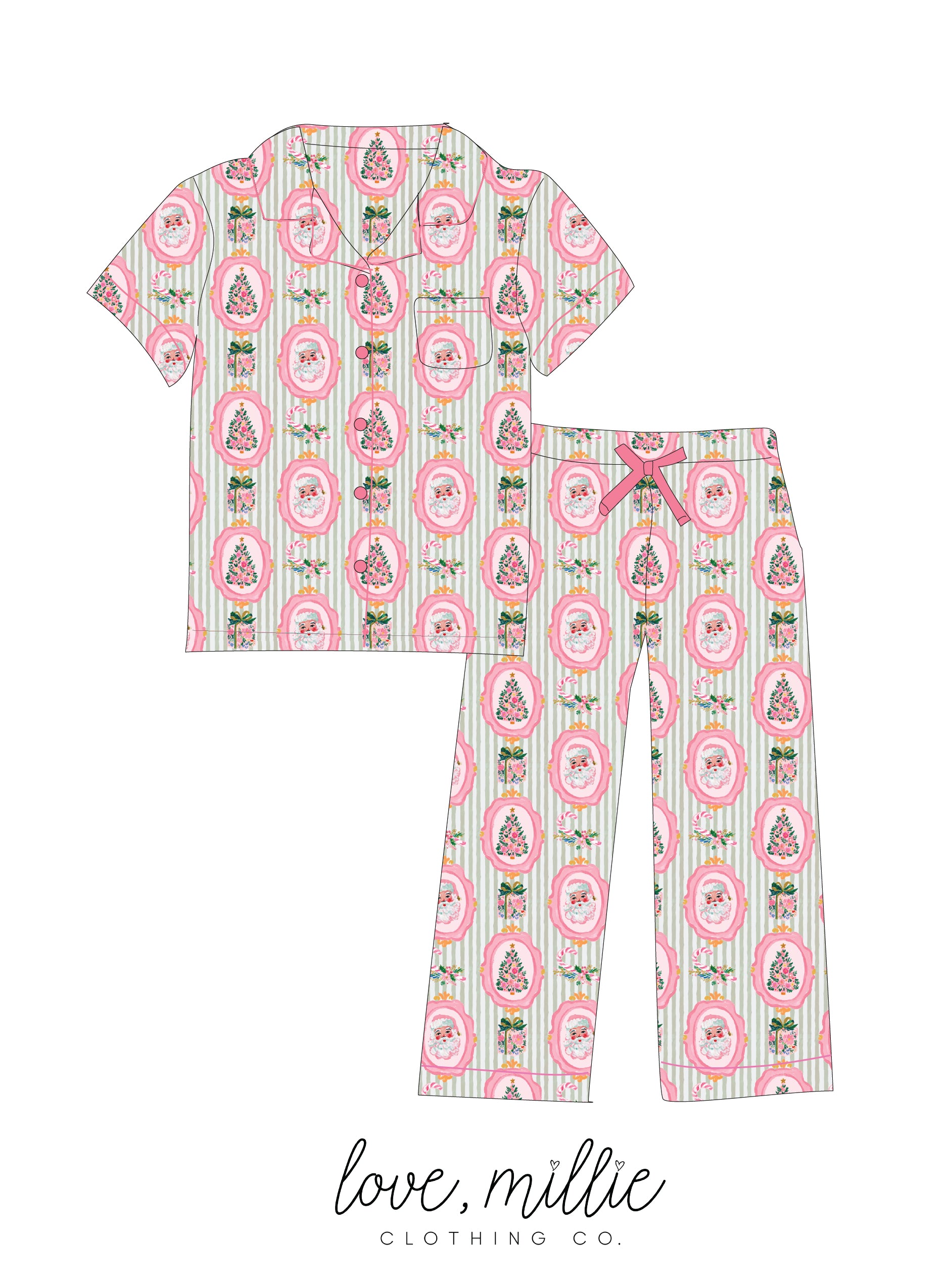 Sugarplum Santa Button Down Lounge Set  *Pre-Order*