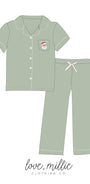 Sage Santa Button Down Lounge Set  *Pre-Order*