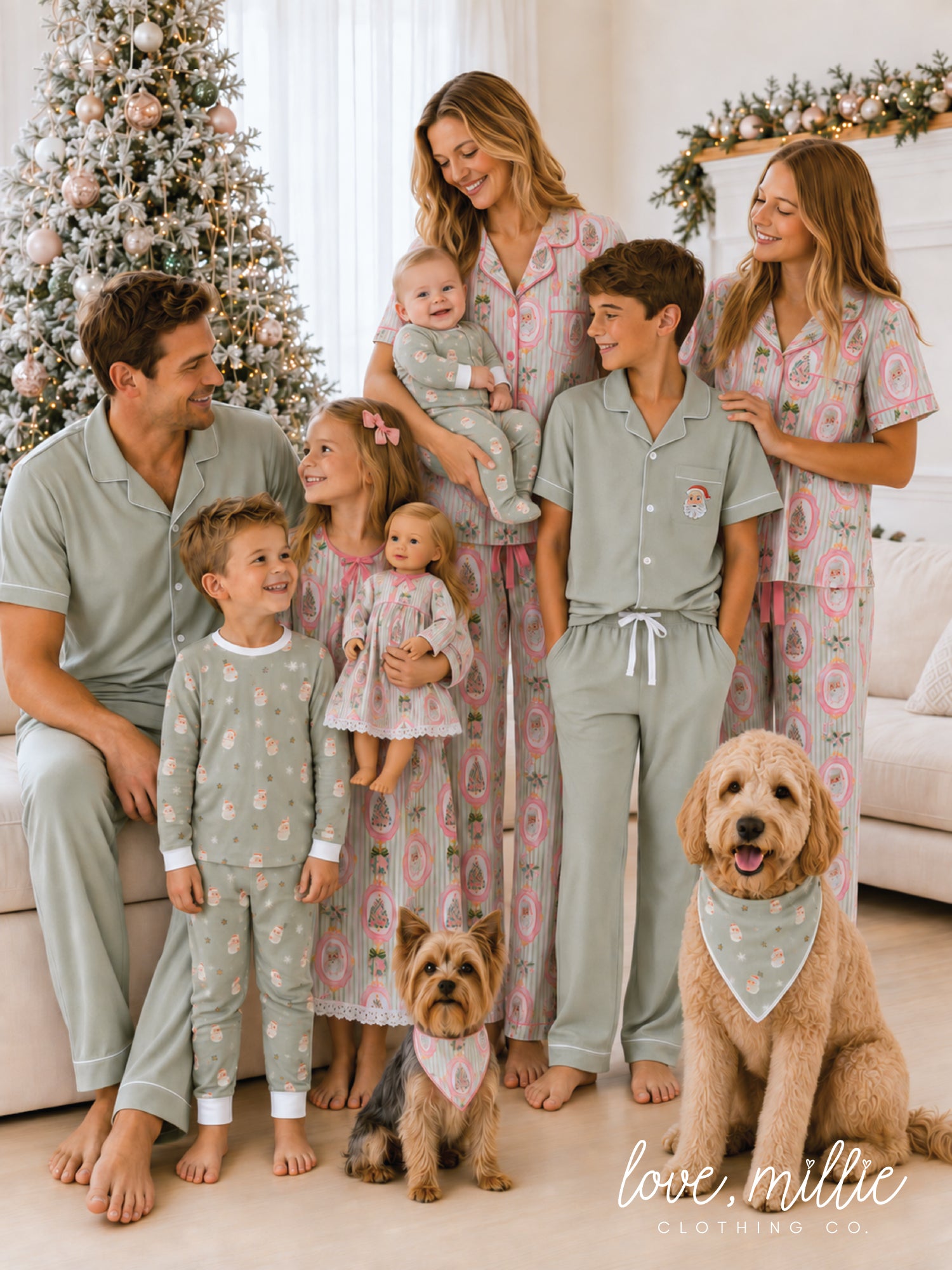 Sage Santa Button Down Lounge Set  *Pre-Order*