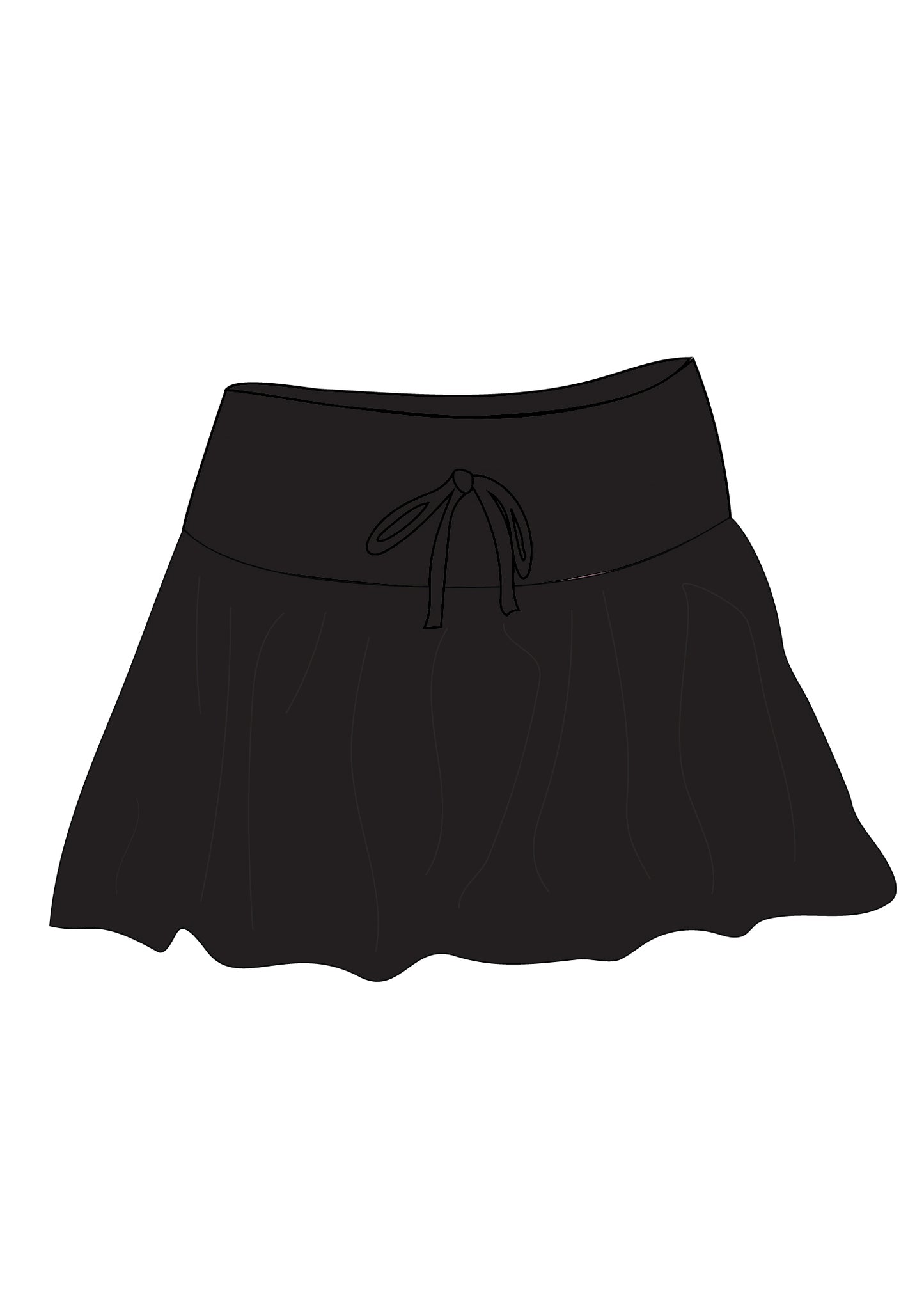 Game Day Black Athleisure Skort