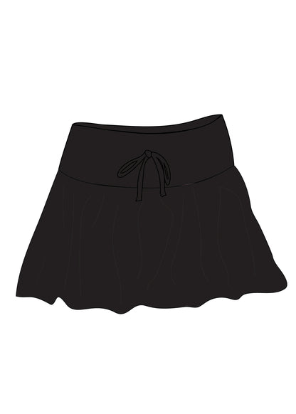 Game Day Black Athleisure Skort