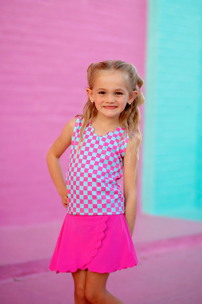 Poolside Tiles Athletic Scalloped Tank *Pre-Order*