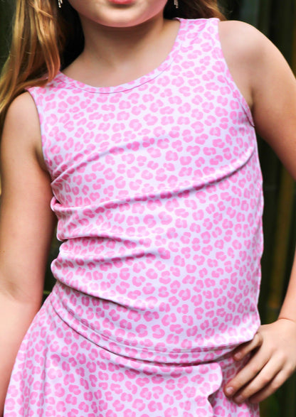 Pink Leopard Luxe Athletic Scalloped Tank *Pre-Order*