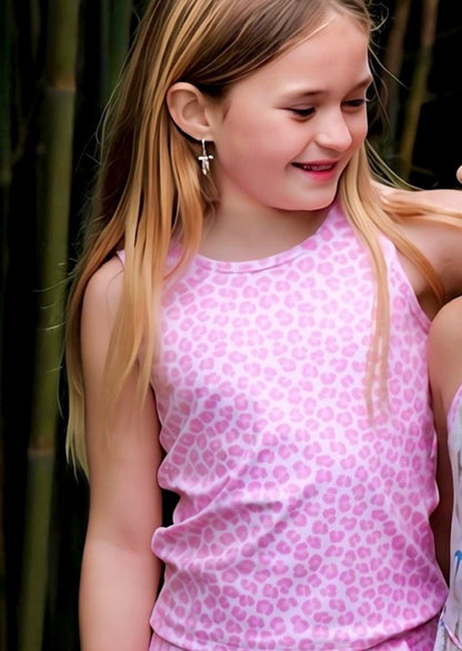 Pink Leopard Luxe Athletic Scalloped Tank *Pre-Order*
