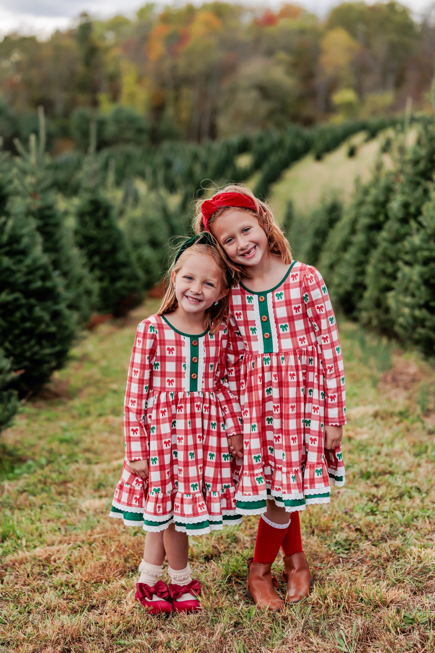 Holiday Tartan  & Bows Annie Dress
