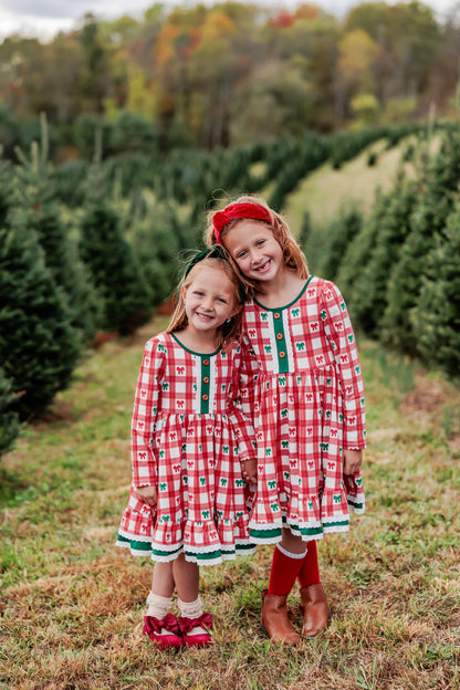 Holiday Tartan  & Bows Annie Dress