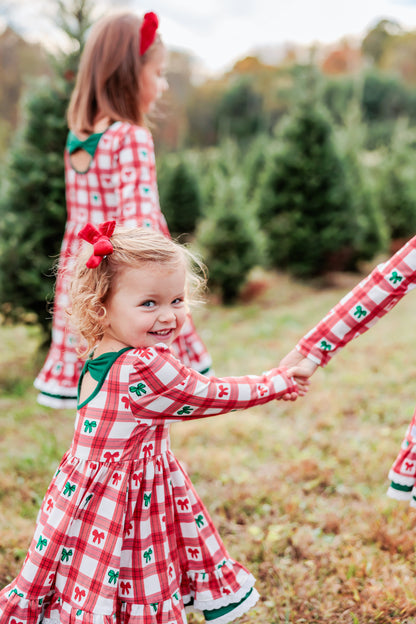Holiday Tartan  & Bows Annie Dress