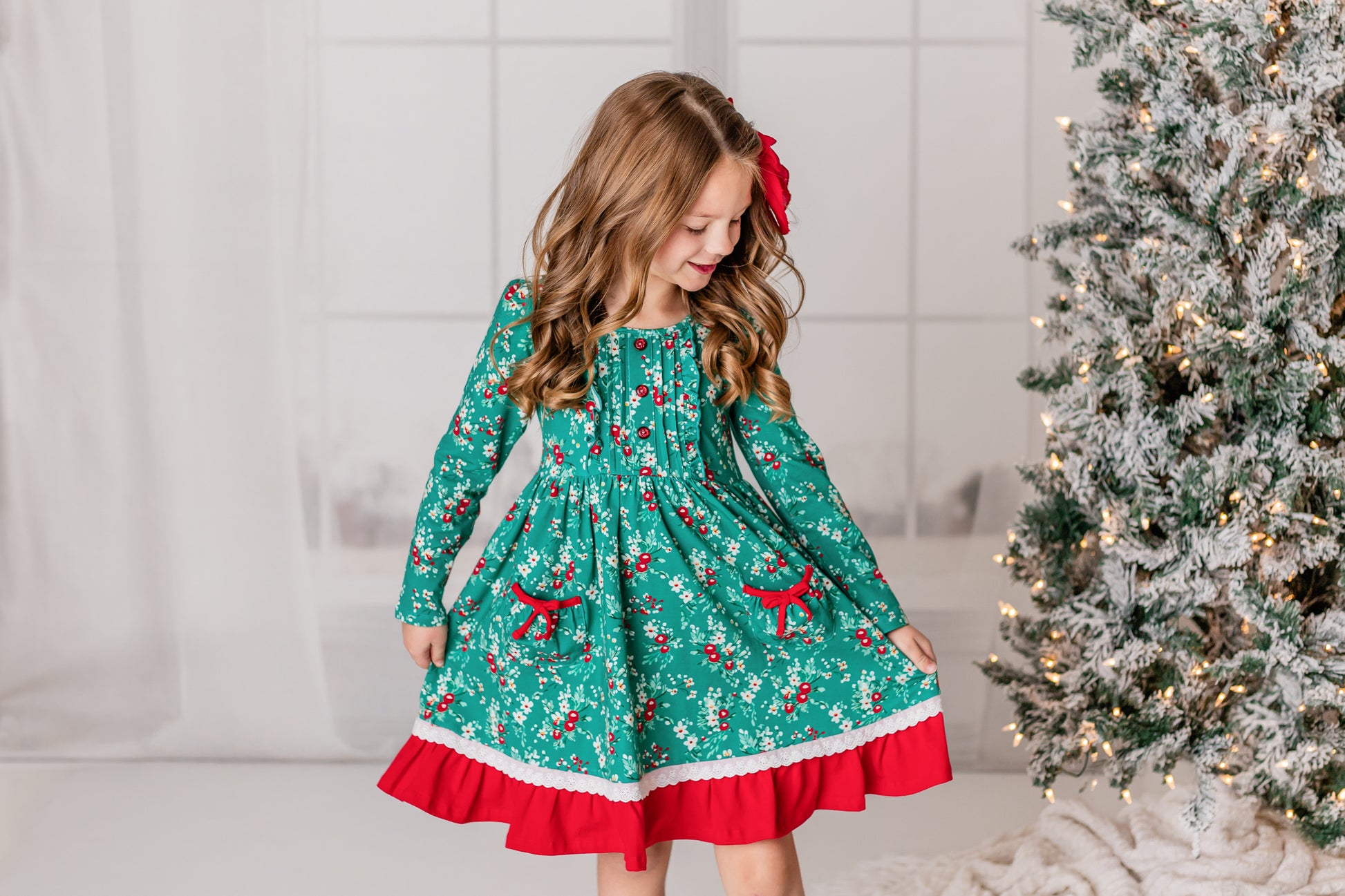 Christmas Berry Madeline Dress - Love Millie LLC Christmas Berry Madeline Dress - Love Millie LLC