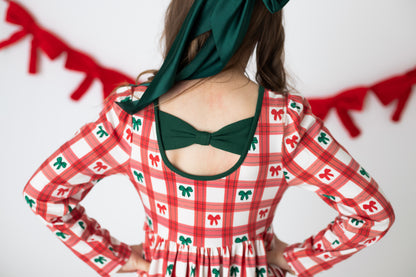 Holiday Tartan  & Bows Annie Dress