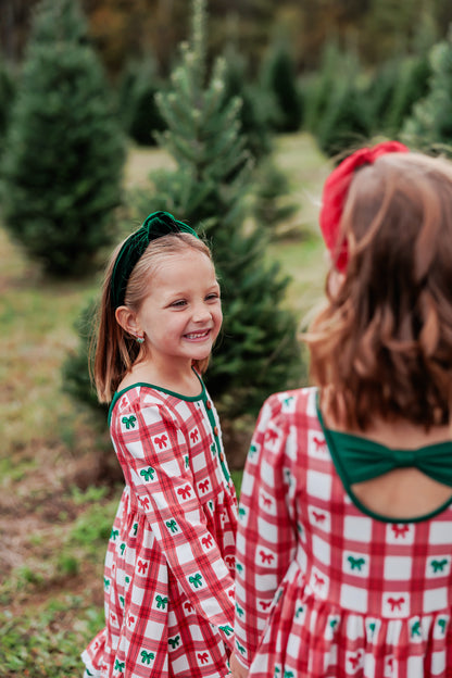 Holiday Tartan  & Bows Annie Dress