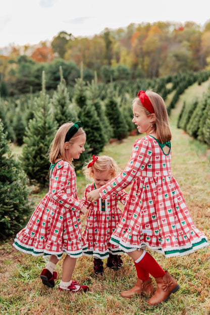 Holiday Tartan  & Bows Annie Dress