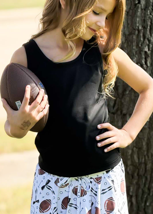 Game Day Black Athleisure Tank Top