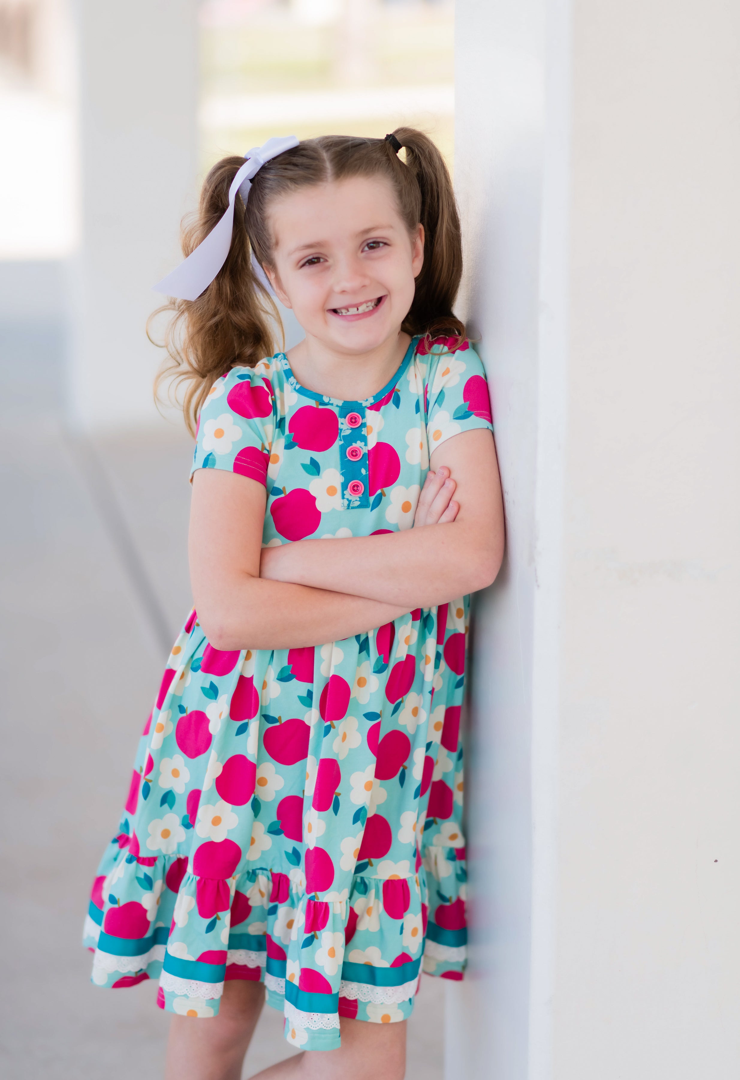 Girls Millie Ruffle Short, Blue Dewdrop main image 1