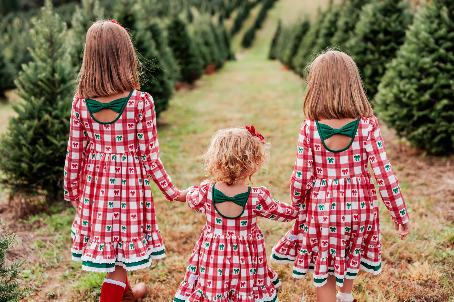 Holiday Tartan  & Bows Annie Dress
