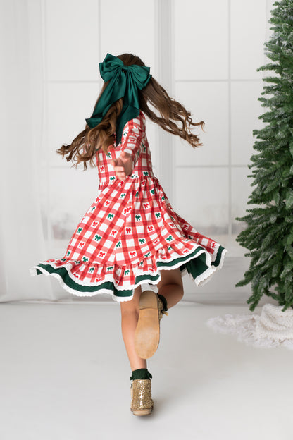 Holiday Tartan  & Bows Annie Dress